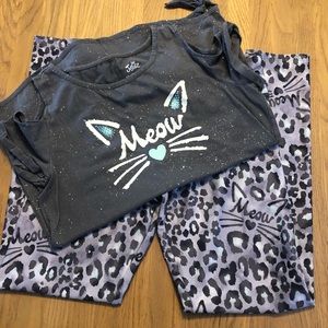 Justice girls outfit - leggings and top sz 18
